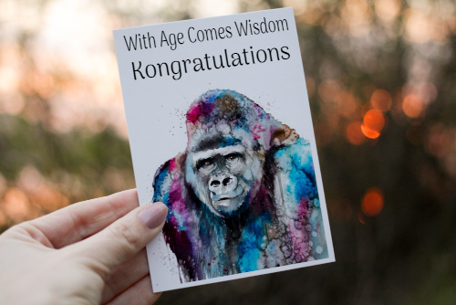 Kongratulations Gorilla Birthday Card, Gorilla Birthday Card - Click Image to Close